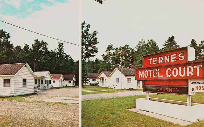 Brentwood Lodging (Ternes Motel) - Vintage Postcard (newer photo)